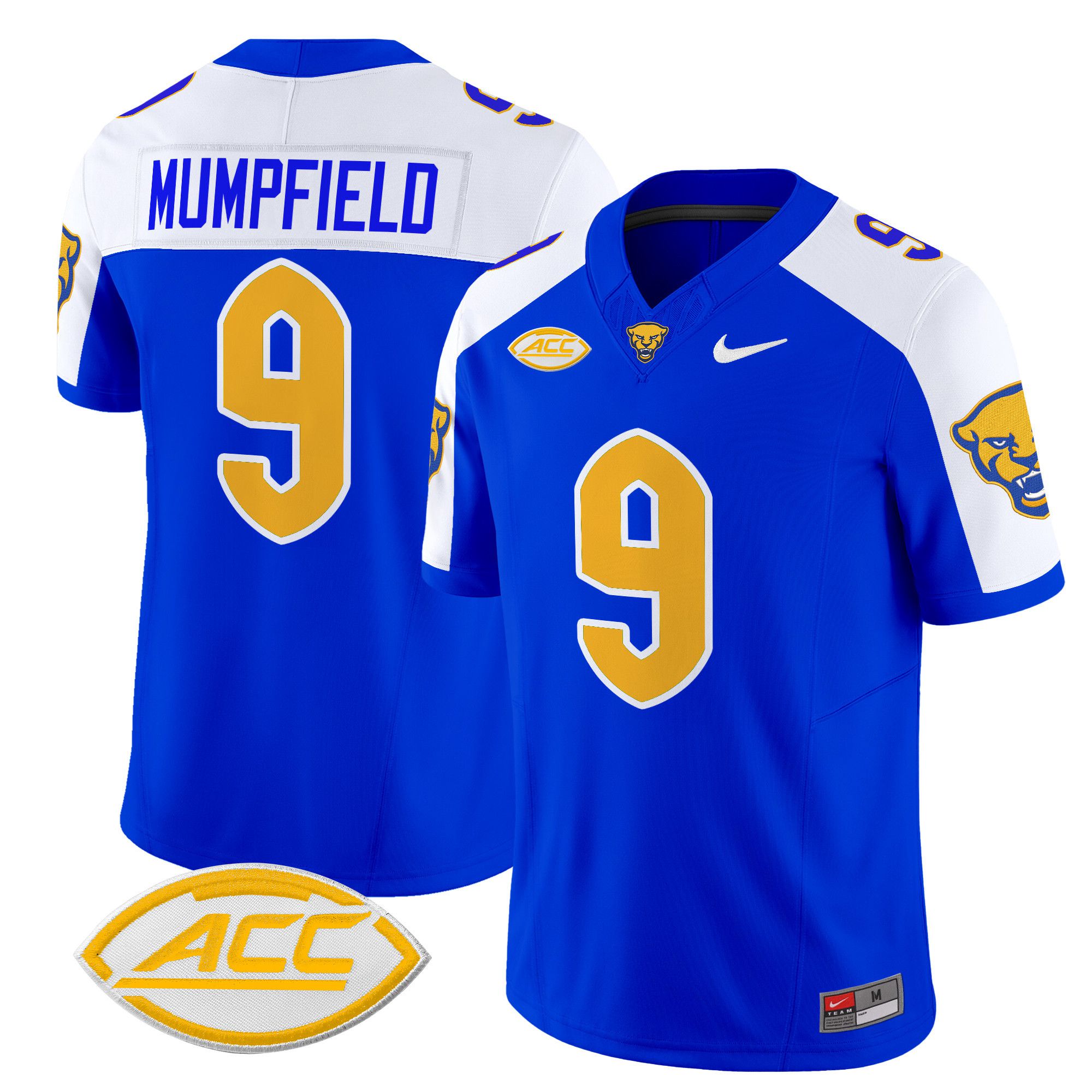 Men Pittsburgh Panthers #9 Mumpfield Blue Nike 2024 Vapor Limited NCAA Jersey